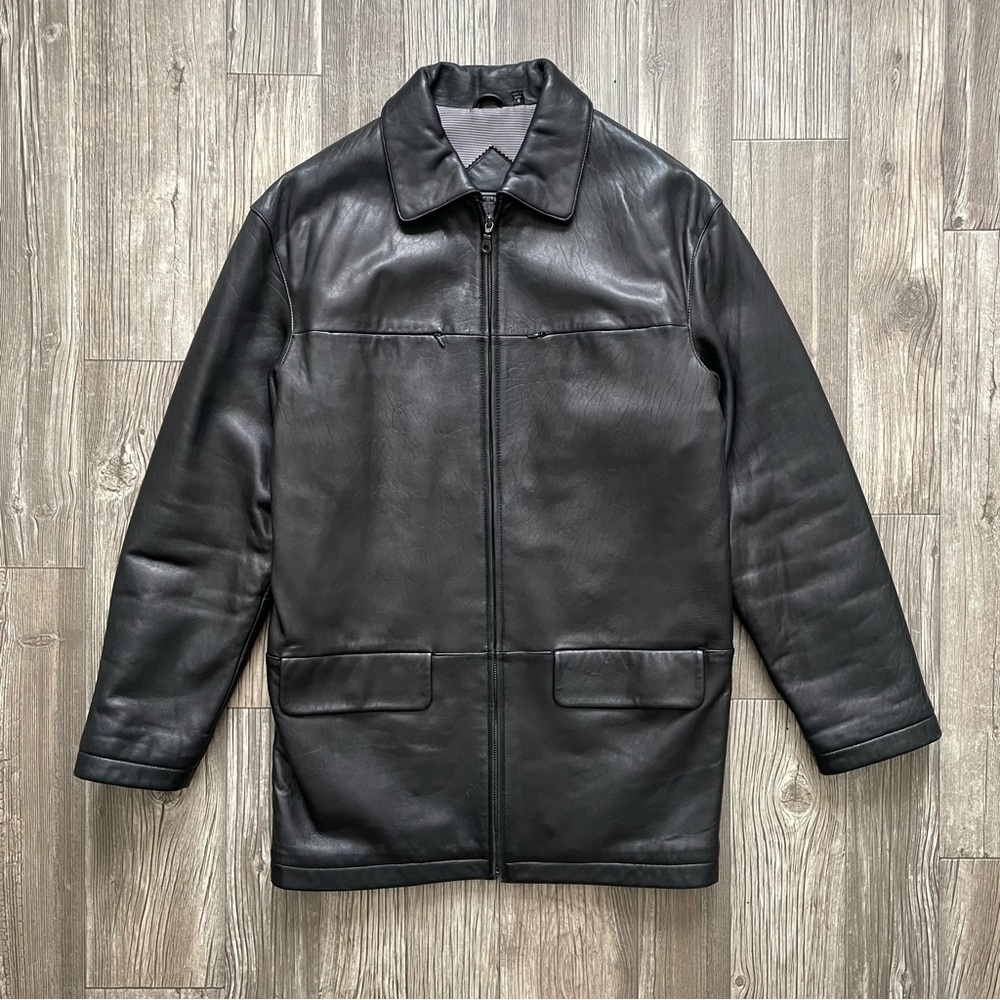 Vintage 90s Roundtree & Yorke black lamb skin leather jacket